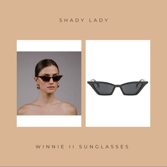 Shady Lady Accessories - SHADY LADY Winnie ll Sunglasses. Black. NWT. Cat eye shape with black frames.